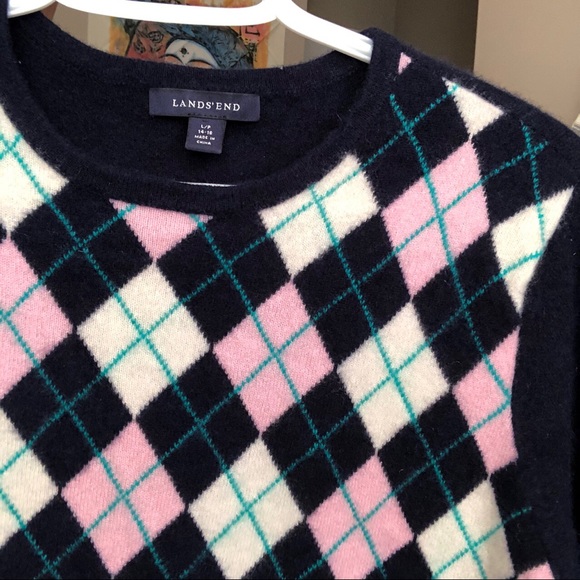 Y2k navy argyle sweater - Picture 4 of 4